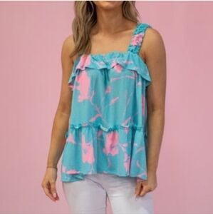 ⚘️NWT Flowy ruffle detail tank, size 3X